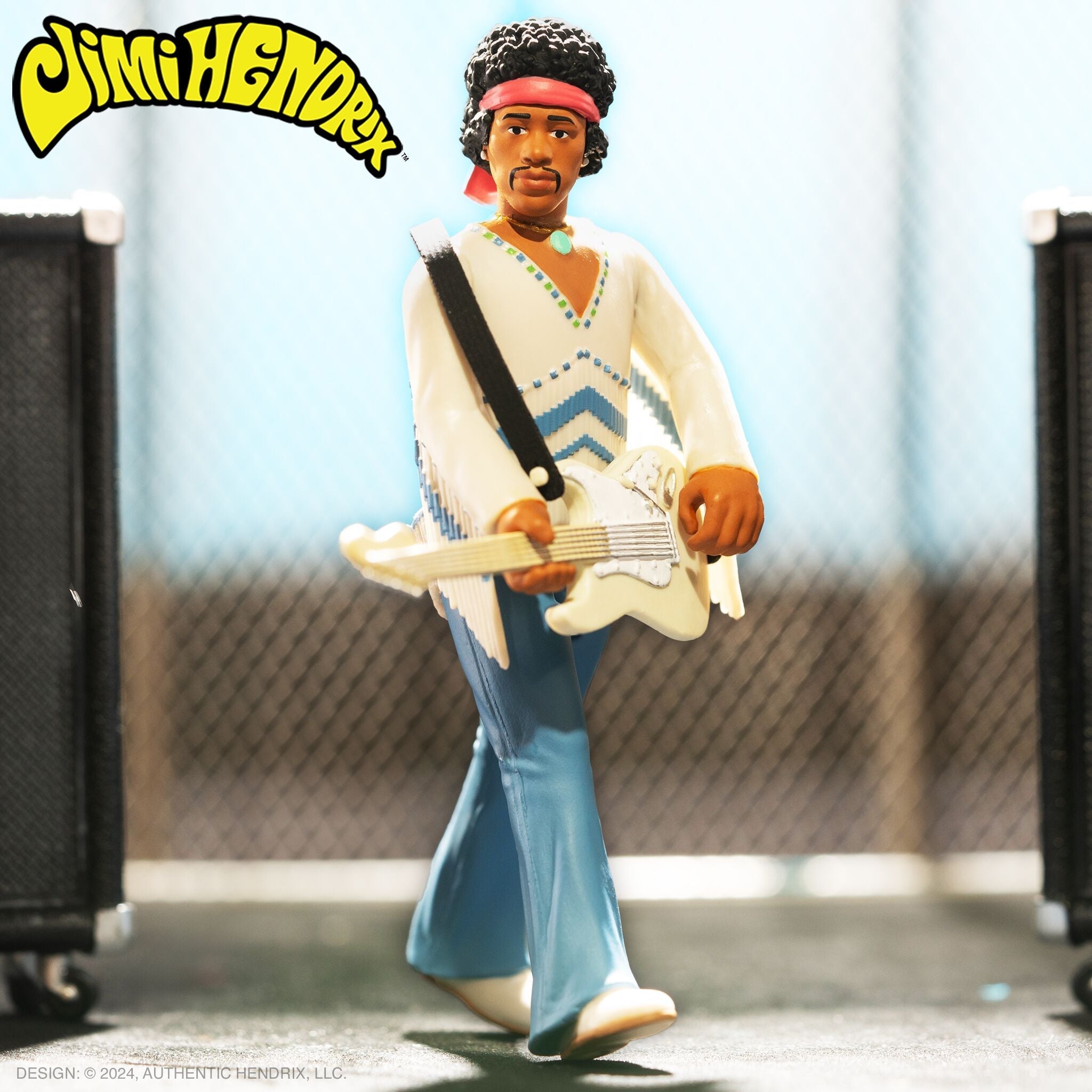 Jimi Hendrix Festival ReAction Collectible Action Figure w/ Guitar