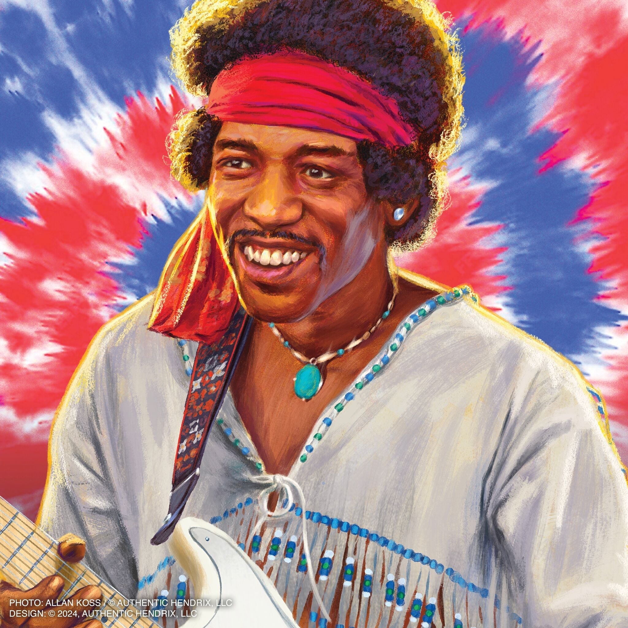 Jimi Hendrix Festival ReAction Collectible Action Figure w/ Guitar