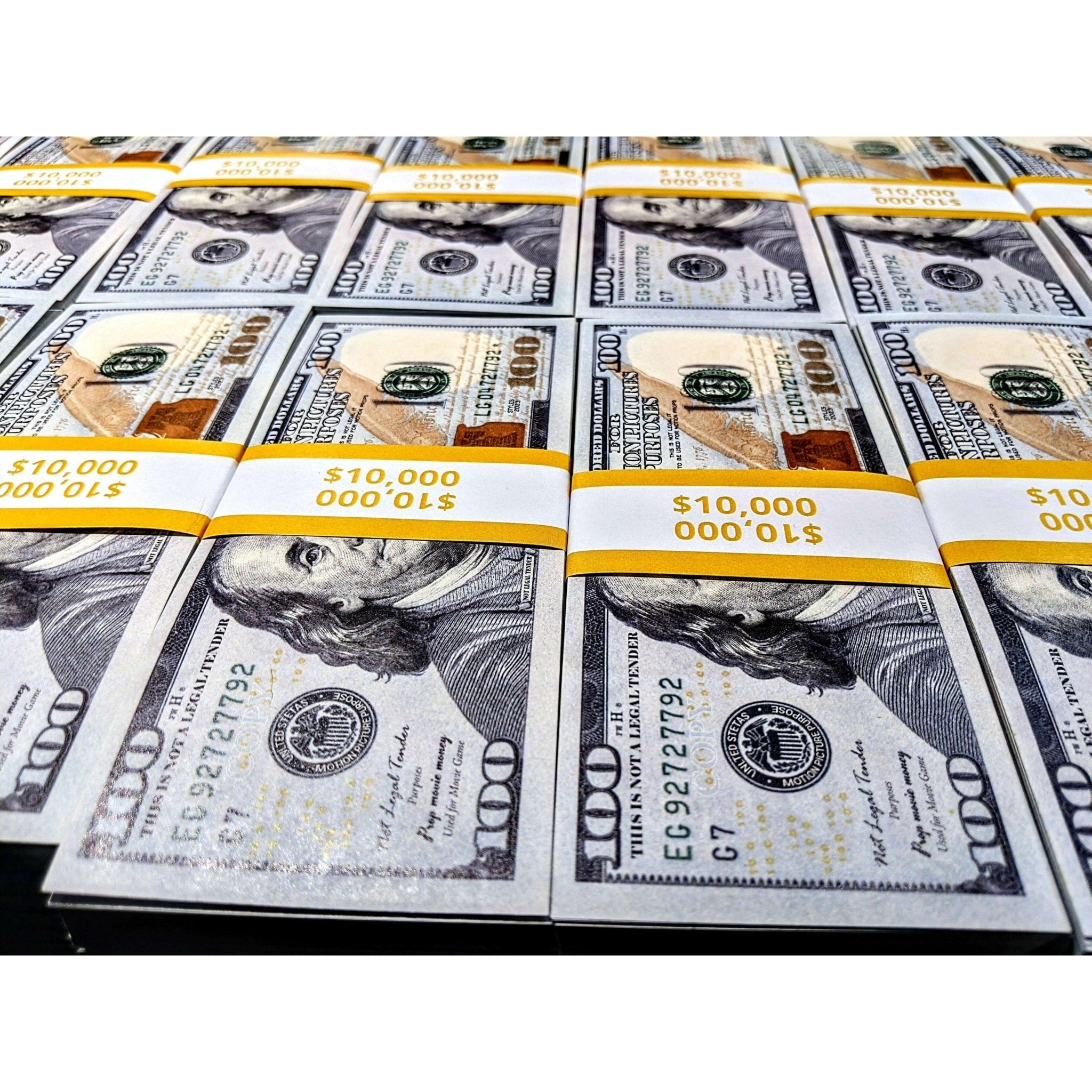 Realistic $100 Prop Money Stack - 100 Bills Per Stack - Ava Phillips Styles Collection, Organic Green Product for pets and Animation Moive Memorabilia.