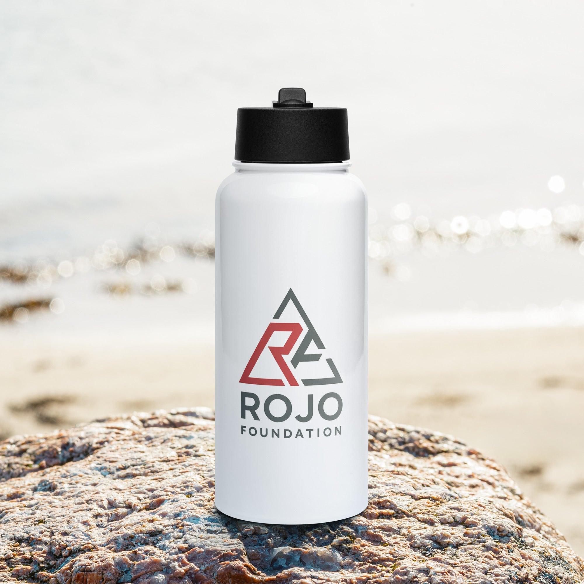 ROJO Foundation Stainless steel water bottle with a straw lid - Ava Phillips Styles