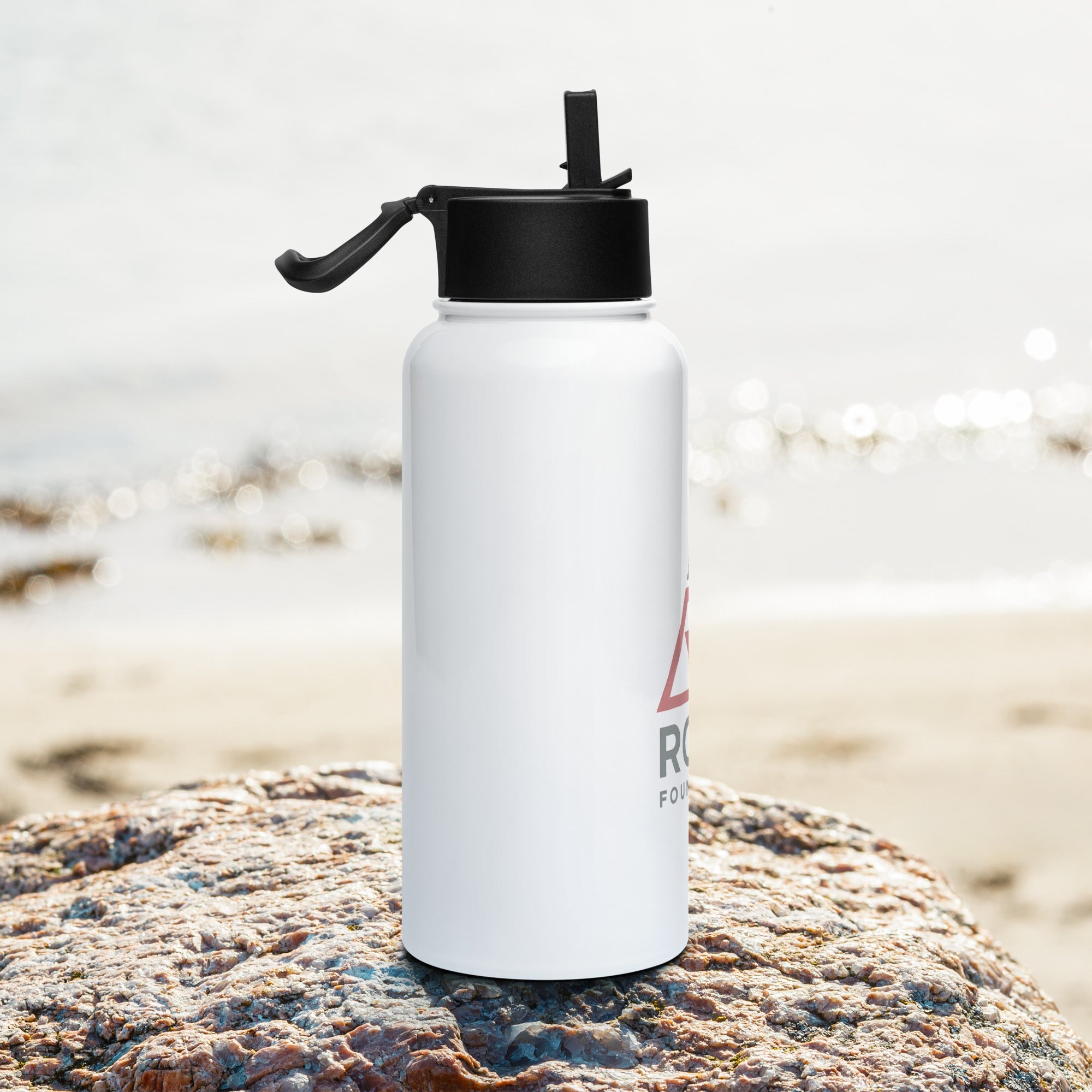 ROJO Foundation Stainless steel water bottle with a straw lid - Ava Phillips Styles