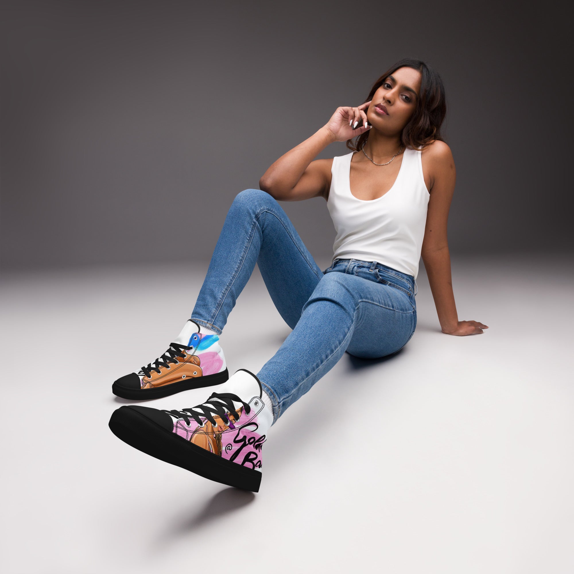 Women’s high top canvas shoes - Ava Phillips Styles