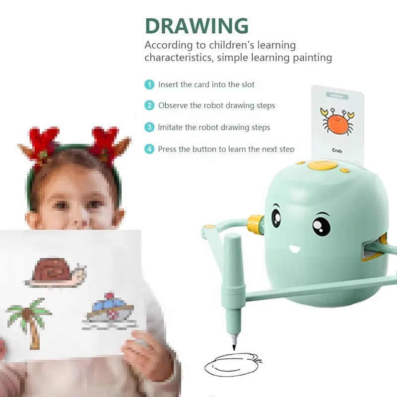 Music Interaction Pictures Drawing Robot for Kids Educational Learning Automatic