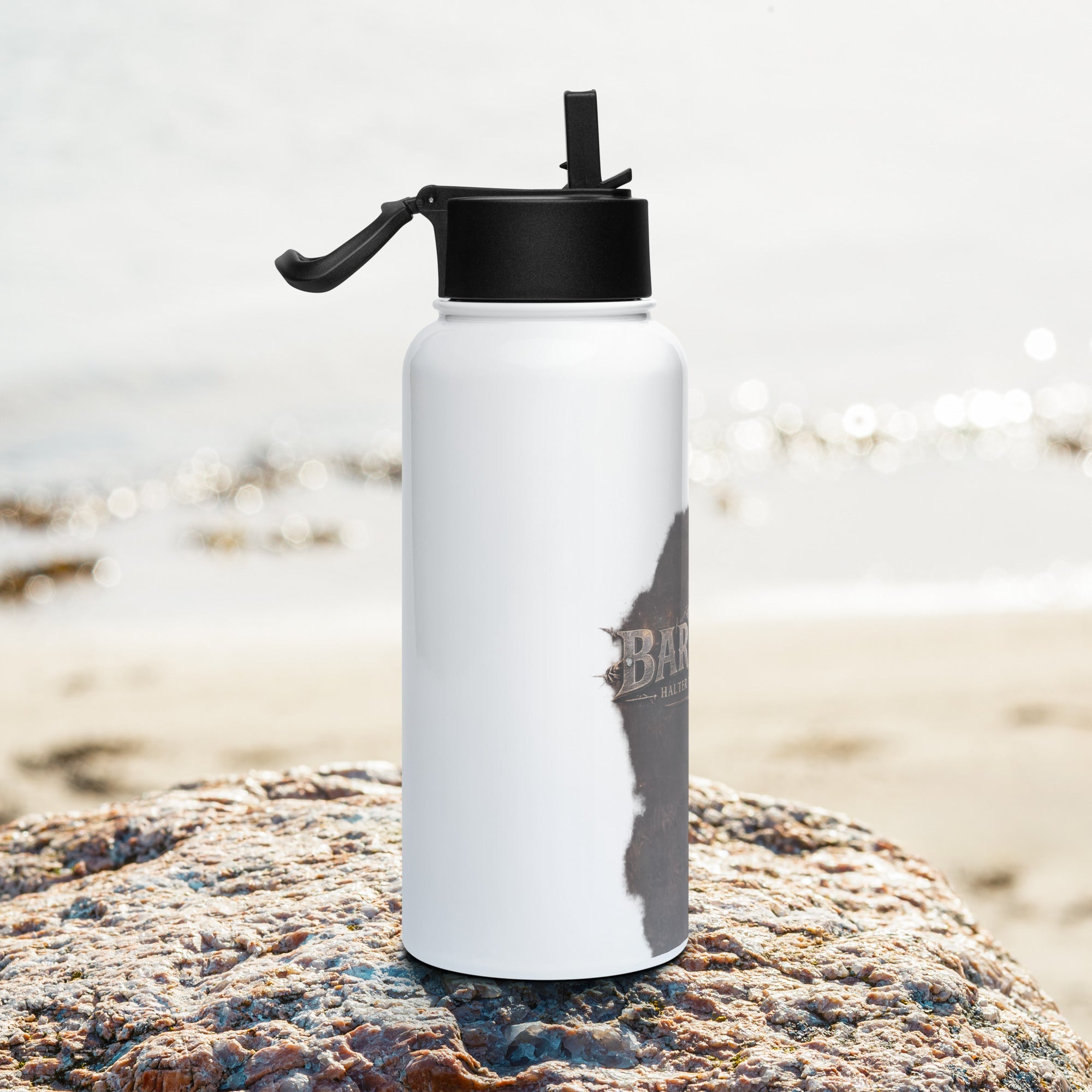 Barbwire Stainless steel water bottle with a straw lid - Ava Phillips Styles Collection, Organic Green Product for pets and Animation Moive Memorabilia.
