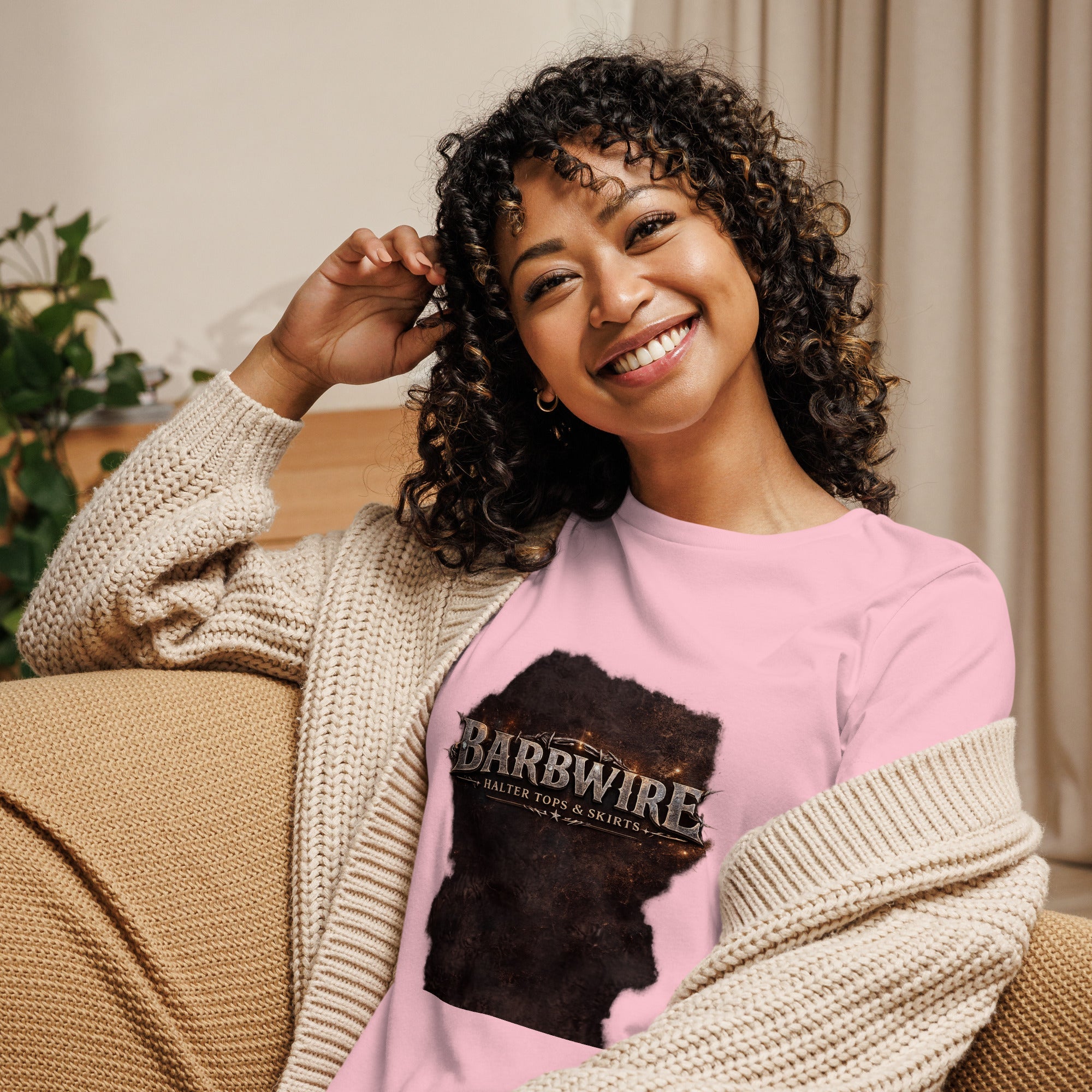 Barbwire Women's Relaxed T-Shirt - Ava Phillips Styles Collection, Organic Green Product for pets and Animation Moive Memorabilia.