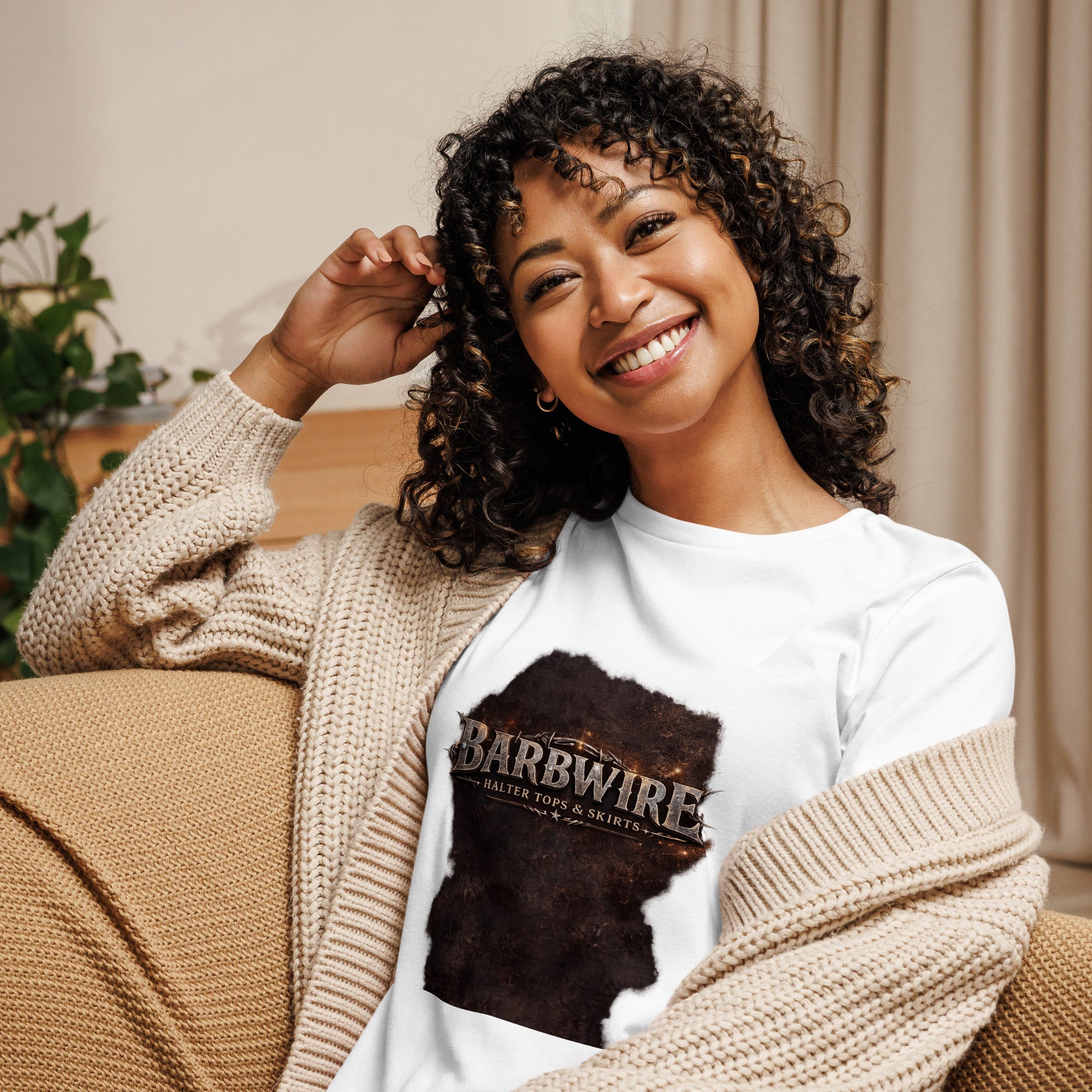 Barbwire Women's Relaxed T-Shirt - Ava Phillips Styles Collection, Organic Green Product for pets and Animation Moive Memorabilia.