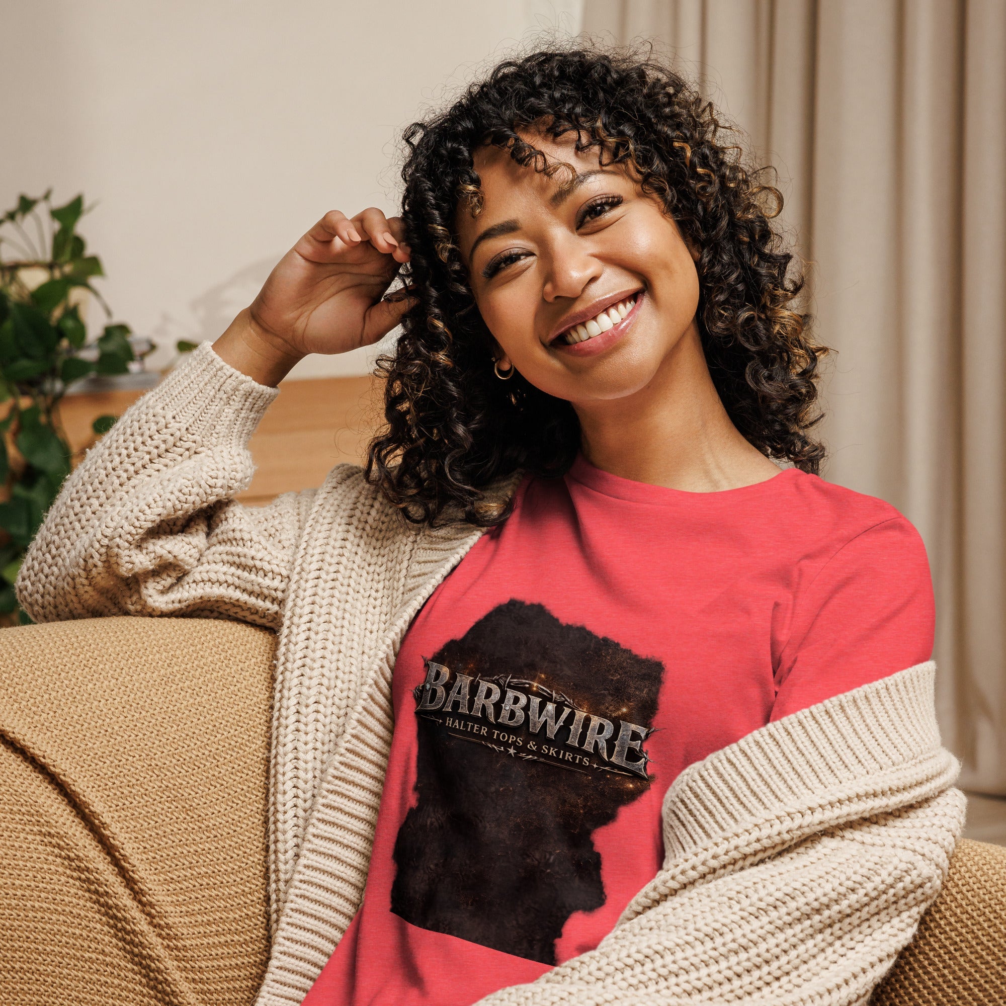 Barbwire Women's Relaxed T-Shirt - Ava Phillips Styles Collection, Organic Green Product for pets and Animation Moive Memorabilia.