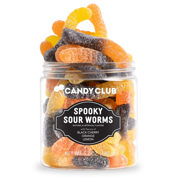 Candy Club — Spooky Sour Worms - Ava Phillips Styles Collection, Organic Green Product for pets and Animation Moive Memorabilia.