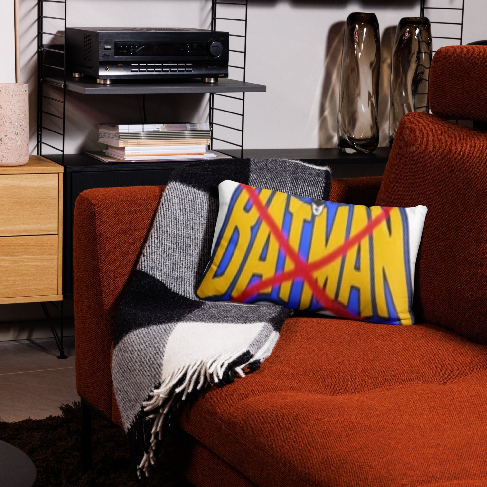 Hoodstars Batman Basic Pillow - Ava Phillips Styles Collection, Organic Green Product for pets and Animation Moive Memorabilia.