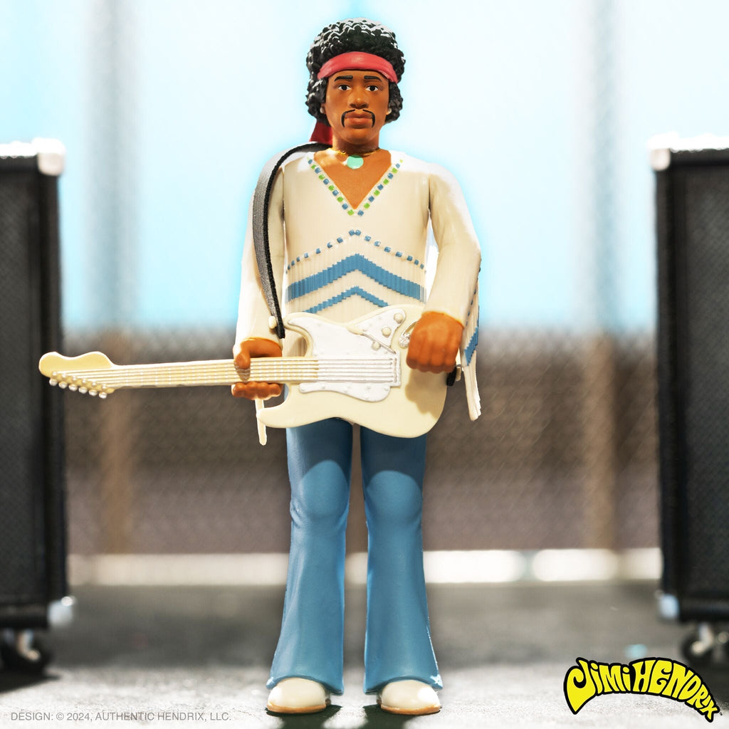 Jimi Hendrix Festival ReAction Collectible Action Figure w/ Guitar - Ava Phillips Styles Collection, Organic Green Product for pets and Animation Moive Memorabilia.