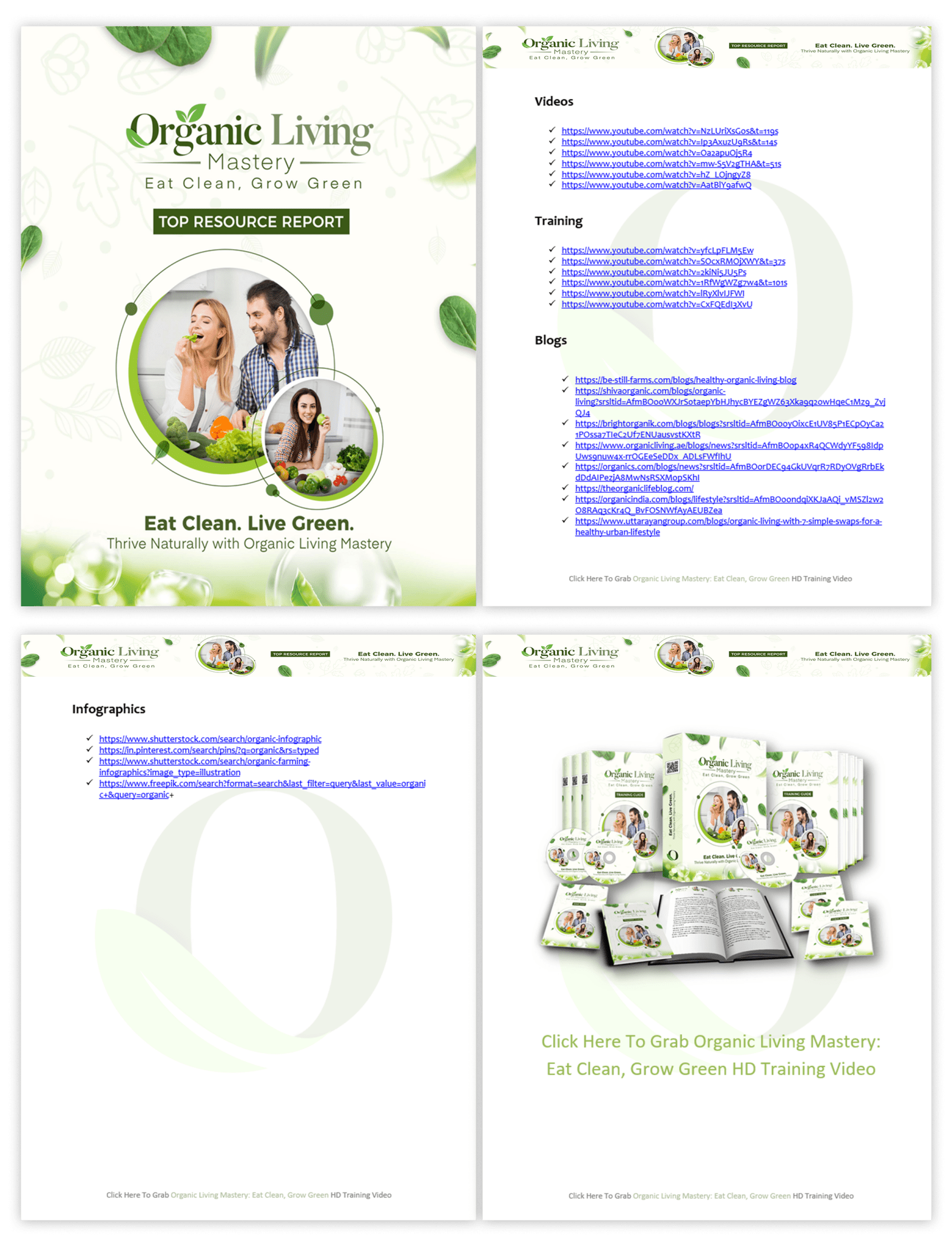 Organic Living Mastery - Eat Clean, Grow Green with PLR - Ava Phillips Styles Collection, Organic Green Product for pets and Animation Moive Memorabilia.