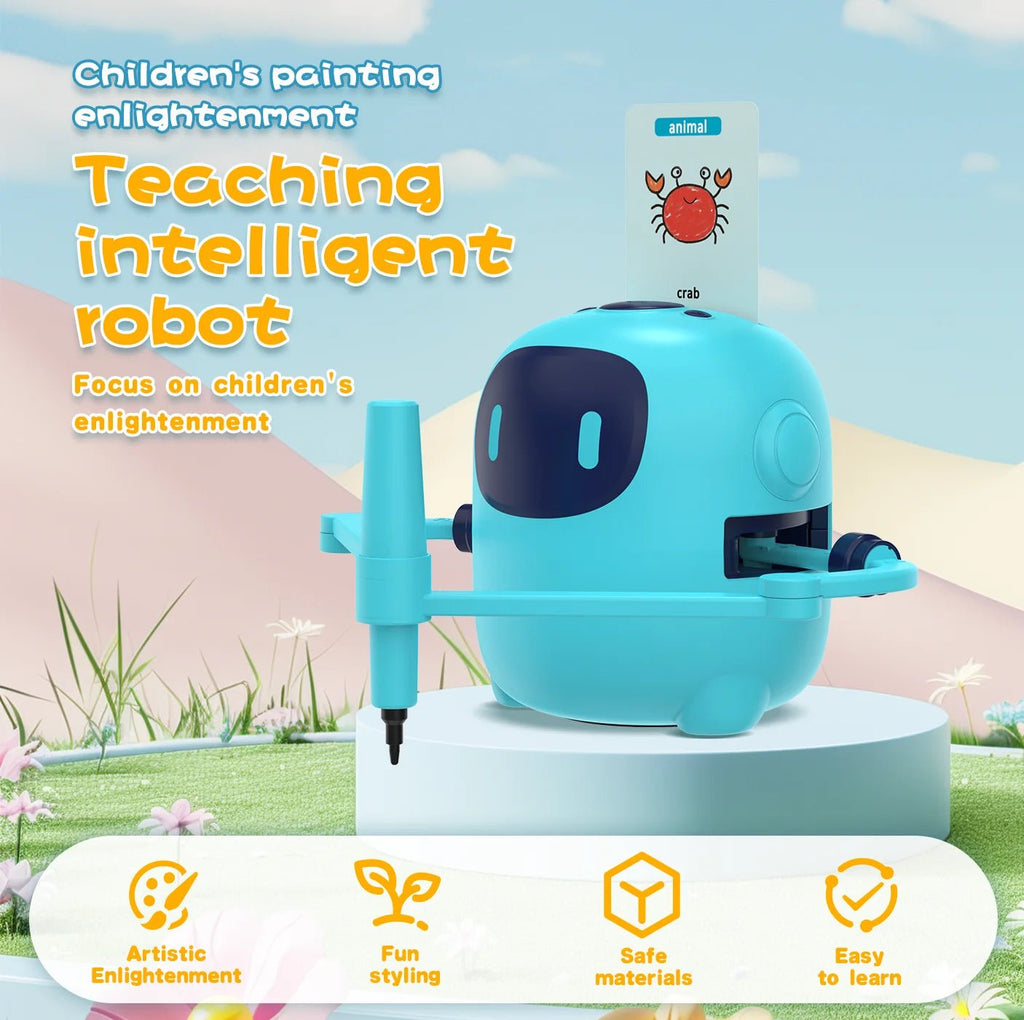 Smart Drawing Robot Montessor interactive Educational Toy for Kids 5+ with Voice Interaction | Includes 100 Learning Word Cards - Ava Phillips Styles
