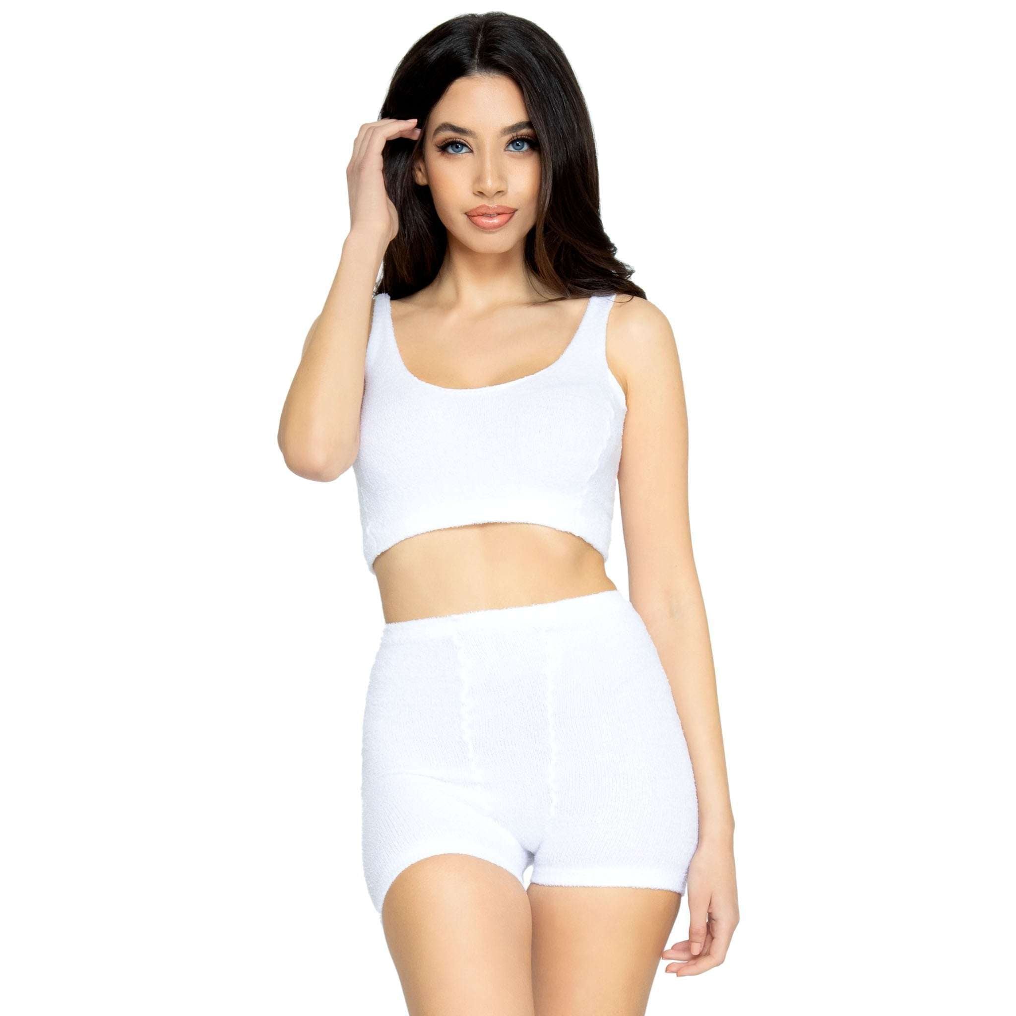 Ultra Soft Cozy Knit Cropped Tank, Boyshort & Knee Socks Set - Ava Phillips Styles Collection, Organic Green Product for pets and Animation Moive Memorabilia.