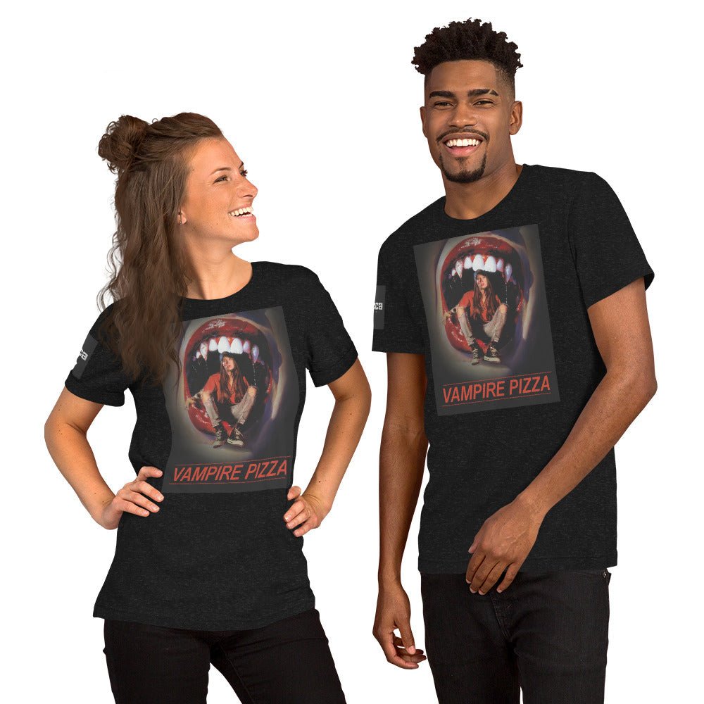 Vampire Pizza Unisex t-shirt - Ava Phillips Styles Collection, Organic Green Product for pets and Animation Moive Memorabilia.