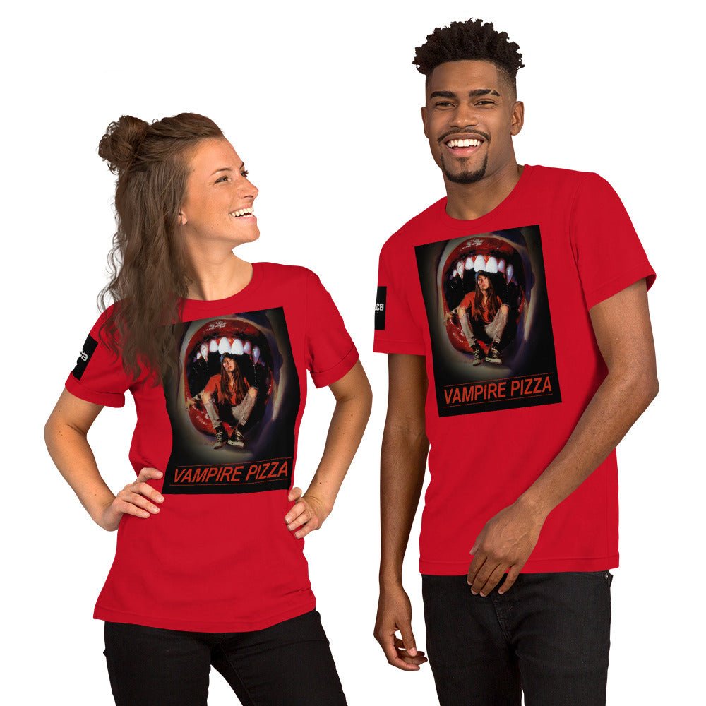 Vampire Pizza Unisex t-shirt - Ava Phillips Styles Collection, Organic Green Product for pets and Animation Moive Memorabilia.