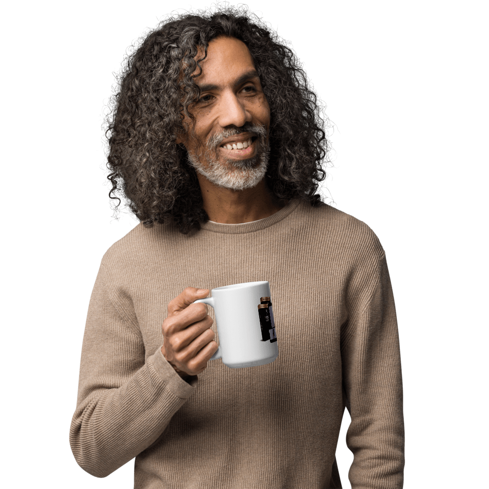 White glossy mug - Ava Phillips Styles Collection, Organic Green Product for pets and Animation Moive Memorabilia.