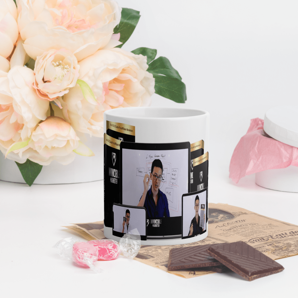 White glossy mug - Ava Phillips Styles Collection, Organic Green Product for pets and Animation Moive Memorabilia.