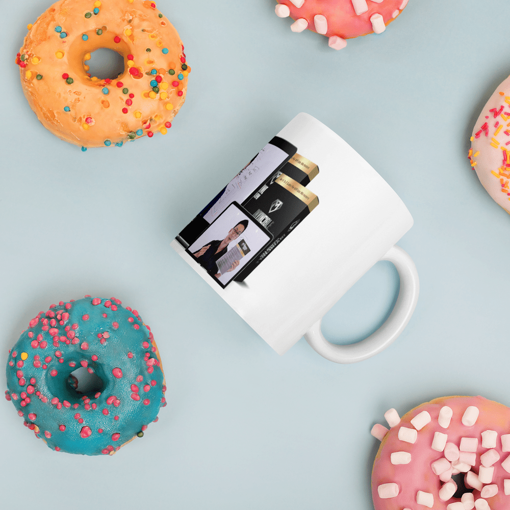 White glossy mug - Ava Phillips Styles Collection, Organic Green Product for pets and Animation Moive Memorabilia.