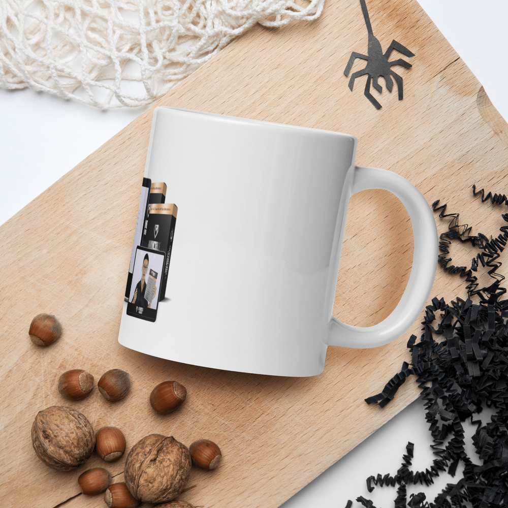 White glossy mug - Ava Phillips Styles Collection, Organic Green Product for pets and Animation Moive Memorabilia.